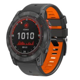 SPORTY QUICK FIT Curea silicon interschimbabilă Garmin - lățime 22mm GREY-ORANGE