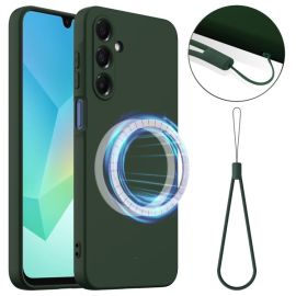 RUBBER MAGSAFE Silicon husă pentru Samsung Galaxy A17 / A17 5G ÎNCHIS GREEN