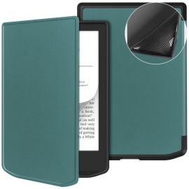 LEATHER Husă cu clapetă pentru PocketBook 619 Verse Lite verde