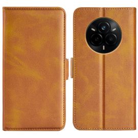 SIDE Husă portofel pentru Realme 14 Pro 5G maro deschis