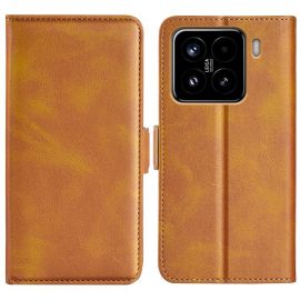 SIDE Husă portofel pentru Xiaomi 15 maro deschis