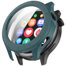 PC FULL COVER Capac din plastic cu sticlă pentru Xiaomi Watch S4 verde închis