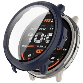 PC FULL COVER Capac din plastic cu sticlă pentru Amazfit Active 2 albastru