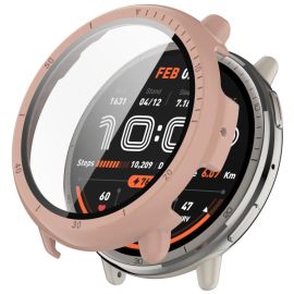 PC FULL COVER Capac din plastic cu sticlă pentru Amazfit Active 2 roz