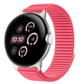Curea de schimb din NYLON pentru Google Pixel Watch / Pixel Watch 2 / Pixel Watch 3 41mm / Pixel Watch 4 41mm RED-PINK