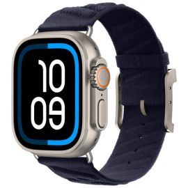 Brățară TWILL BAND din nailon pentru Apple Watch 38 / 40 / 41 / Apple Watch 10 / 11 42mm bleumarin