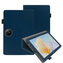 Husă LEATHER cu clapetă pentru TCL NxtPaper 11 Plus, bleumarin