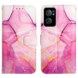 ART Husă portofel OnePlus Nord CE 2 5G PINK PURPLE MARBLE