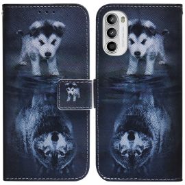 ART Husă portofel pentru Motorola Moto G52 WOLF DOG