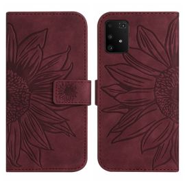 ART SUN FLOWER Husa portofel cu curea Samsung Galaxy S10 Lite visiniu
