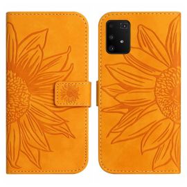 ART SUN FLOWER Husa portofel cu curea Samsung Galaxy S10 Lite galben