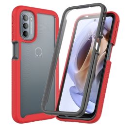 DUAL Husă cu două fețe cu folie Motorola Moto G71 5G roșu