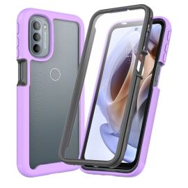 DUAL Husă cu două fețe cu folie Motorola Moto G71 5G violet