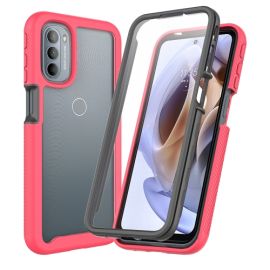DUAL Husă cu două fețe cu folie Motorola Moto G71 5G roz