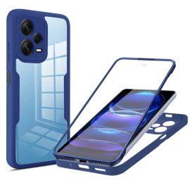 DUAL Husă față-verso cu folie Xiaomi Redmi Note 12 Pro 5G / Poco X5 Pro 5G albastru