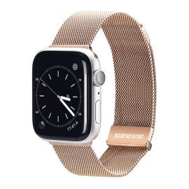 Curea metalică DUX MILANESE pentru Apple Watch SE / SE 2022 / SE 2023 / SE 2025 (44mm) auriu