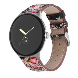 LEATHER Curea din piele pentru Google Pixel Watch / Pixel Watch 2 / Pixel Watch 3 41mm / Pixel Watch 4 41mm ROSES