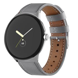 LEATHER Curea din piele pentru Google Pixel Watch / Pixel Watch 2 / Pixel Watch 3 41mm / Pixel Watch 4 41mm gri