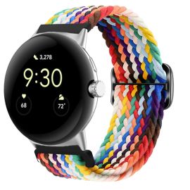 Curea din nailon împletită pentru Google Pixel Watch / Pixel Watch 2 RAINBOW