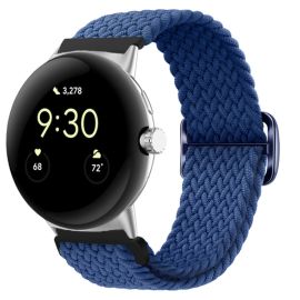Curea din nailon împletită pentru Google Pixel Watch / Pixel Watch 2 albastru închis