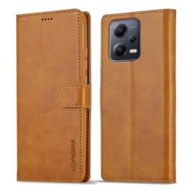 Husa portofel IMEEKE Xiaomi Redmi Note 12 5G / Poco X5 5G maro deschis