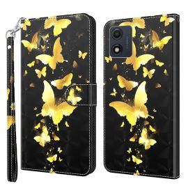 ART Husă portofel pentru Motorola Moto E13 GOLD BUTTERFLY