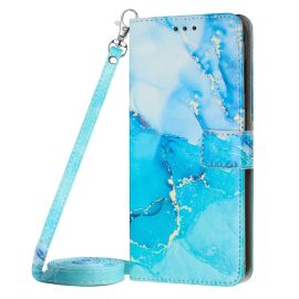 ART MARBLE Husa portofel cu curea Motorola Moto E13 BLUE