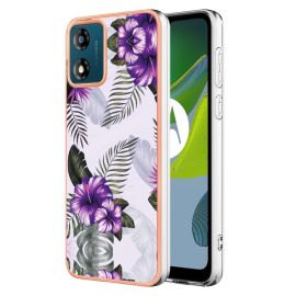 IMD MARBLE Husă de protecție pentru Motorola Moto E13 PURPLE FLORE