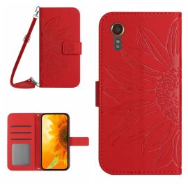ART SUN FLOWER Husa portofel pentru Samsung Galaxy Xcover 7 rosie