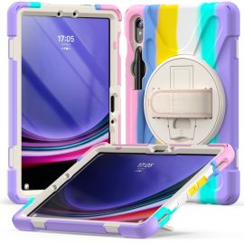 SOLID Husă durabilă pentru Samsung Galaxy Tab S9 RAINBOW