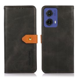 KHAZNEH DUAL-COLOR Husă portofel pentru Motorola Moto G85 5G negru
