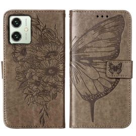 ART BUTTERFLY Husă portofel pentru Motorola Moto G54 5G / G54 5G Power Edition gri