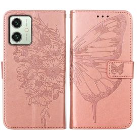 ART BUTTERFLY Husă portofel pentru Motorola Moto G54 5G / G54 5G Power Edition roz