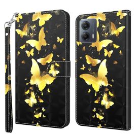 ART Husă portofel pentru Motorola Moto G54 5G / G54 5G Power Edition GOLD BUTTERFLIES