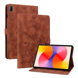 Husă cu flip ART LILY pentru Huawei MatePad SE 11 2024 maro