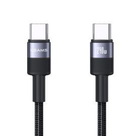 USAMS SJ727 240W Cablu de date USB-C / USB-C 1,2 m negru