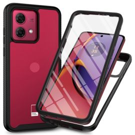 DUAL Capac cu două fețe cu folie Motorola Moto G84 5G negru