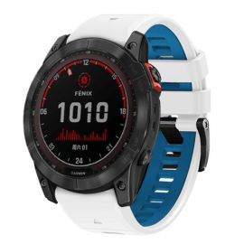 Brățară SPORTY QUICK FIT de schimb din silicon Garmin - lățime 22mm WHITE-BLUE