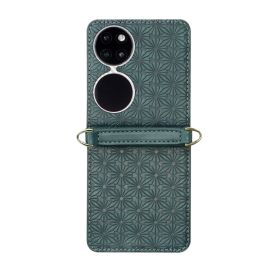 EMBOSSED Husa cu curea Huawei P50 Pocket verde inchis