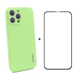 ENKAY + sticlă 3D Apple iPhone 13 Pro Max verde deschis
