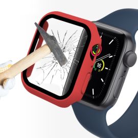 ENKAY cu sticla securizata pentru Apple Watch 9 / 8 / 7 (41mm) rosie