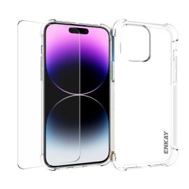 ENKAY SET Husă transparentă + sticlă de protecție 2.5D Apple iPhone 15 Pro Max