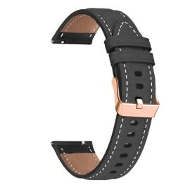 PIELE Curea LEATHER pentru Garmin Forerunner 265S / Forerunner 255S / Venu 2S negru