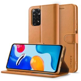 Husa portofel IMEEKE pentru Xiaomi Redmi Note 11 / Note 11S maro deschis
