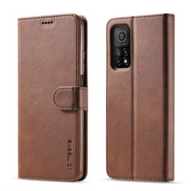 IMEEKE Portofel Xiaomi Redmi Note 10 / Note 10S maro închis