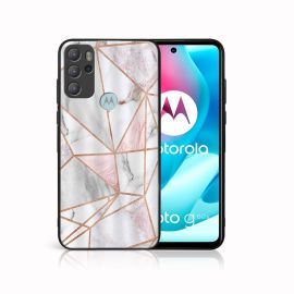 Husă din silicon PROTEMIO MY ART Motorola Moto G60s PINK MARBLE (143)