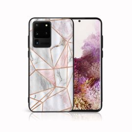 PROTEMIO MY ART Husă de protecție pentru Samsung Galaxy S20 Ultra PINK MARBLE (143)