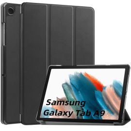 LEATHER Husă rabatabilă Samsung Galaxy Tab A9 neagră