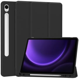 LEATHER Husă rabatabilă Samsung Galaxy Tab S10 FE / Tab S9 FE neagră