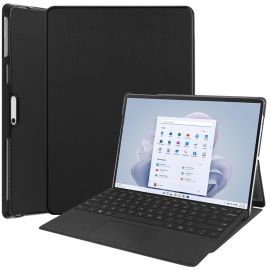 Husă din LEATHER pentru Microsoft Surface Pro 9 neagră